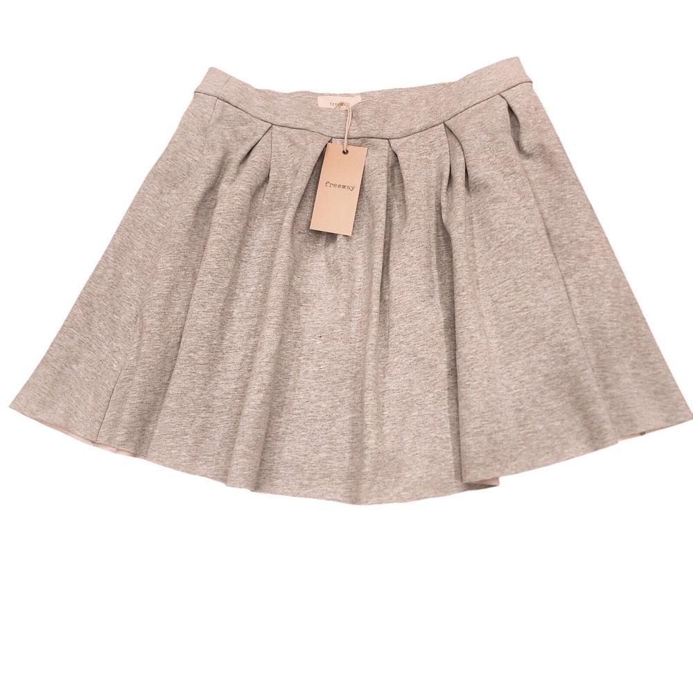 Freeway Gray Pleated Preppy Wool-look Lined Mini Skirt Sz M Twee Coquette Staple